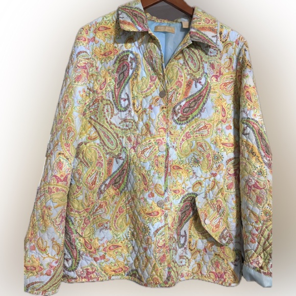Kate Hill Jackets & Blazers - Kate Hill Multicolor Paisley Jacket/Blazer quilted